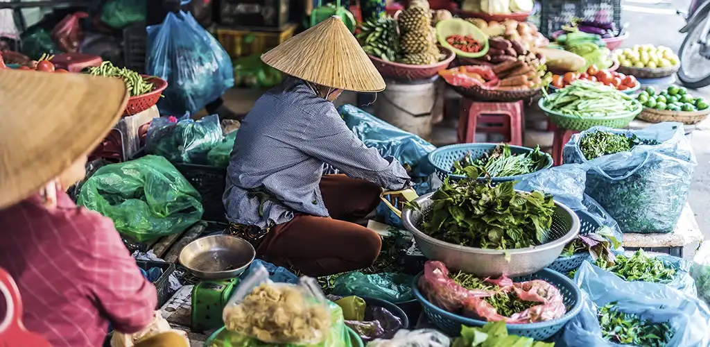 Produce vendors in Hanoi's Old Quarter