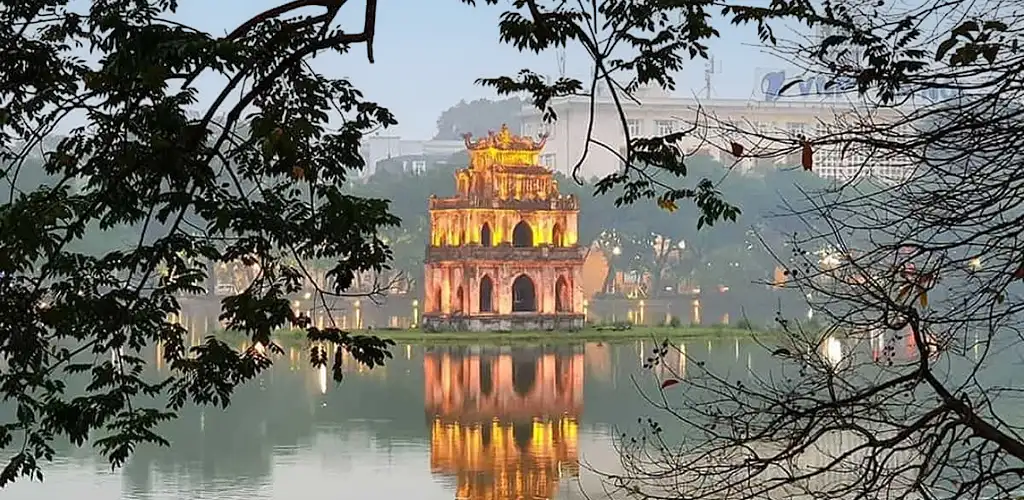Central Hoan Kiem Lake in Hanoi