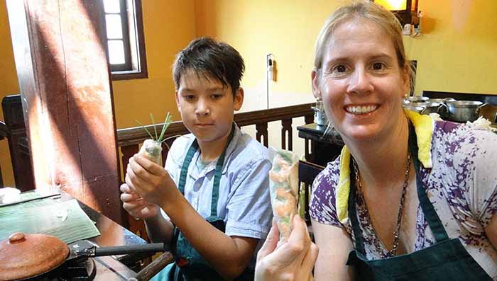 Family cooking class in Vietnam