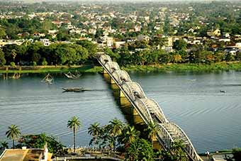 View of Hue, Vietnam from above