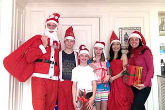 Family Christmas with Santa surpise at the Hanoi Metropole.