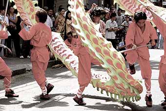 Dancers during Tet in Hue, Vietnam