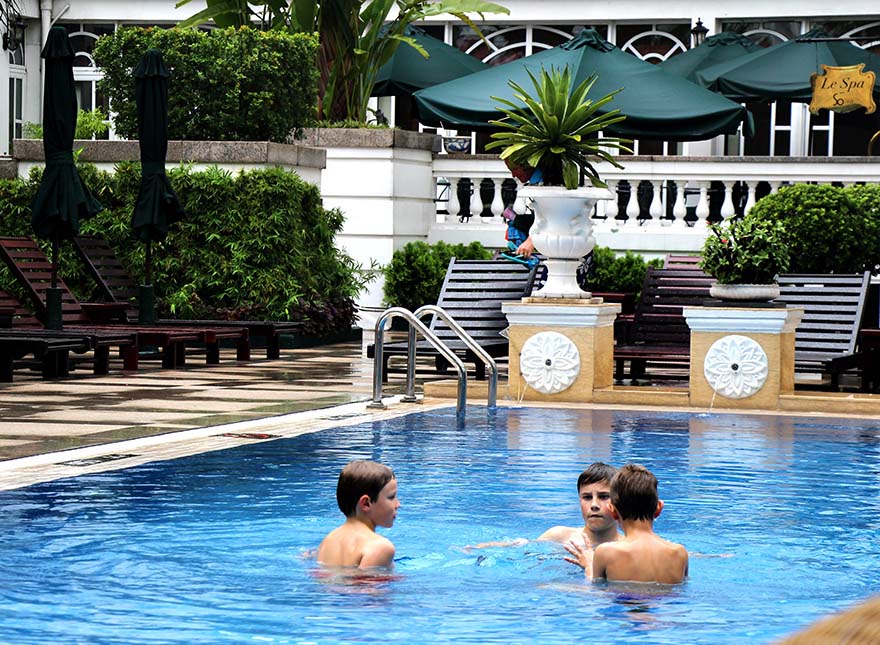 Kids in Metrpole Hanoi pool