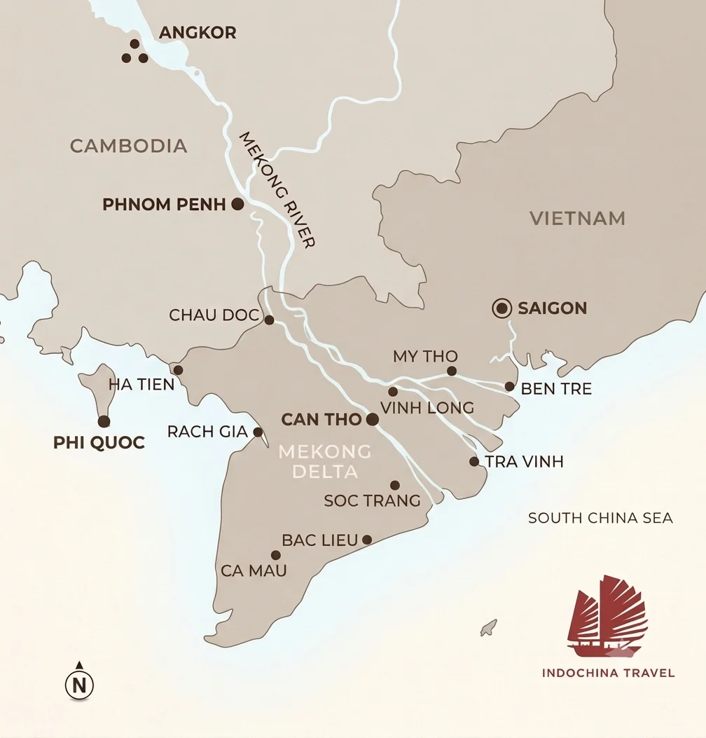 Mekong Delta Travel Map